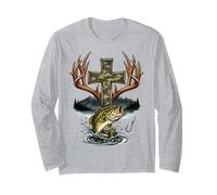 Youth Faith Camo Cross Hunting Fishing Christian Manga Larga