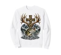 Youth Faith Camo Cross Hunting Fishing Christian Sudadera
