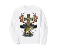 Youth Faith Camo Cross Hunting Fishing Christian Sudadera