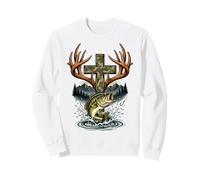 Youth Faith Camo Cross Hunting Fishing Christian Sudadera