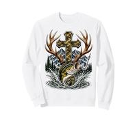 Youth Faith Camo Cross Hunting Fishing Christian Sudadera