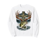 Youth Faith Camo Cross Hunting Fishing Christian Sudadera