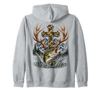 Youth Faith Camo Cross Hunting Fishing Christian Sudadera con Capucha