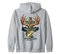 Youth Faith Camo Cross Hunting Fishing Christian Sudadera con Capucha