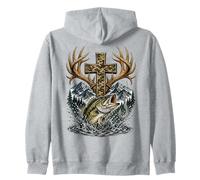 Youth Faith Camo Cross Hunting Fishing Christian Sudadera con Capucha