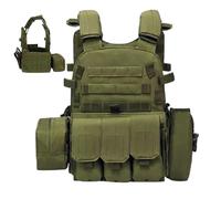 Youth Fishing Vest - Adjustable Multiple Pouches Protective Chest Rig | Multi-Scene Versatility Carrier Vest - For Outdoor Hunting Training Paintball Cosplay Costume Role Play Combat Battle Guard