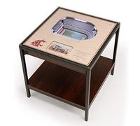 YouTheFan Layer Lighted End Table NCAA StadiumView Mesa Auxiliar iluminada de 25 Capas, Madera de ingeniería, Espresso, 23" L x 22" W x 22.25" H