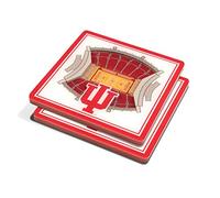 YouTheFan NCAA Indiana Hoosiers Assembly Hall 3D StadiumViews Posavasos, Color del Equipo, 4 "x 4" x 0.311 "