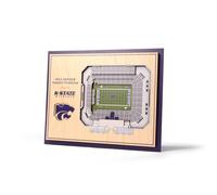 YouTheFan NCAA Kansas State Wildcats 5-Layer StadiumView 3D Wall Art -