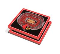 YouTheFan NCAA Louisville Cardinals KFC Yum Center 3D StadiumViews Posavasos, Color del Equipo, 4 "x 4" x 0.3125"