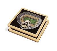 YouTheFan NCAA Purdue Boilermakers Ross-Ade Stadium 3D StadiumViews Posavasos, Color del Equipo, 4" x 4" x .3125"