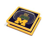 YouTheFan NCAA Wolverines Michigan Stadium - Posavasos StadiumViews 3D, Color del Equipo, 4 x 4 x .312 Pulgadas