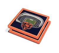 YouTheFan NFL 3D Team StadiumViews - Posavasos (4 x 4 cm), Color del Equipo, Chicago Bears, 4 x 4 Pulgadas