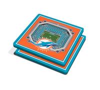 YouTheFan NFL Miami Dolphins 3D StadiumView - Posavasos Hard Rock Stadium, 1 Unidad (Paquete de 2)
