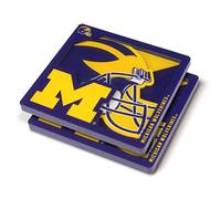 YouTheFan Posavasos Unisex de la NCAA de Michigan Wolverines Logo Series, Colores del Equipo, x 4 Pulgadas