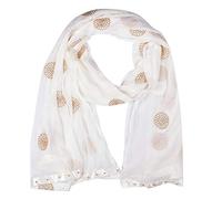 YOUTHQUAKE Dupatta de gasa bordada de flores para mujeres y niñas con encaje Moti elegante, blanco, 2.25 Metres