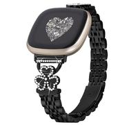 YouthRun Bling Love Clover Bandas para mujer compatibles con Versa 4/Versa 3/Sense 2/Sense Correa de repuesto ajustable de acero inoxidable.