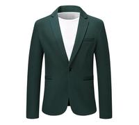 YOUTHUP Blazer - Chaqueta de traje para hombre, diseño delgado y con un botón, estilo formal, informal, informal, para negocios, noche, verde, XXXL