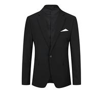 YOUTHUP Blazer para Hombre Slim Fit 1 Botón Chaqueta de Traje de Hombre Negocio Boda Blazers