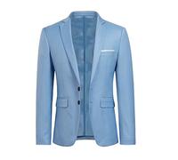YOUTHUP Blazers de Hombre Slim Fit Elegante Formal Chaqueta de Traje y Americana para Hombre, Cielo Azul, M