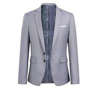 YOUTHUP Blazers de Hombre Slim Fit Elegante Formal Chaqueta de Traje y Americana para Hombre, Gris Claro, S