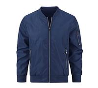 YOUTHUP Chaqueta de Bombardero para Hombre Informal de Verano Ligera con Cuello de Béisbol Chaqueta de Carga