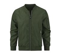 YOUTHUP Chaqueta de Bombardero para Hombre Informal de Verano Ligera con Cuello de Béisbol Chaqueta de Carga