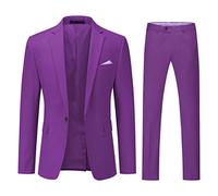 YOUTHUP Traje Slim Fit de 2 Piezas para Hombre Solo Pecho Negocio Boda Trajes 1 Botón Blazer y Pantalones
