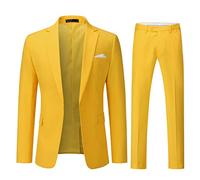 YOUTHUP Traje Slim Fit de 2 Piezas para Hombre Solo Pecho Negocio Boda Trajes 1 Botón Blazer y Pantalones