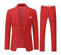YOUTHUP Traje Slim Fit de 2 Piezas para Hombre Solo Pecho Negocio Boda Trajes 1 Botón Blazer y Pantalones