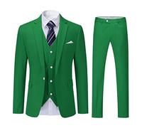 YOUTHUP Trajes para Hombre 3 Piezas para Boda Negocios Slim Fit Smoking con un Botón Formal Chaqueta y Pantalón Verde L