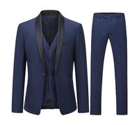YOUTHUP Trajes para Hombre Slim Fit Traje de 3 Piezas de Ceremonia de Boda Solapa de Chal Smoking Blazer Pantalones Chaleco
