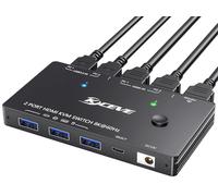 YOUTING HDMI KVM 2 PC 1 Monitor USB 3.0 8K@60Hz 4K 120Hz HDCP 2.3, HDMI 2.1-USB Compartición Teclado Ratón