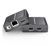 YOUTINGHDAV Extensor KVM HDMI USB, KVM USB HDMI extensor a través de CAT6/CAT5e hasta 150M, latencia sin pérdidas, Plug and Play, 1080P @ 60Hz, Loop Out, POE, Mouse and Keyboard Remote Control PC