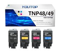 Youtop TNP-49 Cartucho de tóner remanufacturado TNP49 Alto rendimiento (12.000 páginas) Reemplazo para Konica Minolta Bizhub C3351 C3851 (TN-49K TN49C TN49M TN49Y)