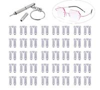 YouU 1.4/1.5/1.6mm Cada 50 Piezas Herramientas de Accesorios de Fijación de Gafas sin Montura con 1 Destornillador Multifuncional para Gafas （Total: 151 Piezas）