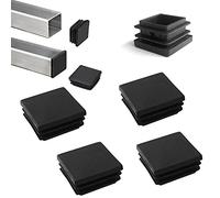 YouU 100x100mm Tapones de plástico Negro Cuadrados Alfombrilla Antideslizante Tapas de Tubo Cuadrado Tapón para Tapones de Hierro Muebles Trampolín Silla 4 piezas