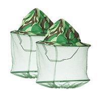 YouU 2 Pack Camuflaje Apicultor Apicultor Anti-mosquito Insecto de abeja Insecto Mosca Máscara Cap Sombrero con Cabezal de Malla de Red Protección Facial Equipo de Pesca al Aire Libre