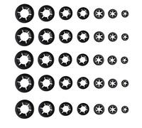 YouU 200 Piezas 7 Tamaños Arandelas para Sujeción Acero con Cierre de Estrella con Caja de Almacenamiento