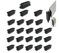 YouU 24 piezas Rectángulo negro tapón de plástico tapa de extremo muebles silla pierna pie cubierta tapa tubo inserta tapa final (40x15 mm)