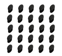 YouU 25 Piezas Plástico Oficina Oval Silla Pierna Pie Cubierta Tubo Insertar, Negro (28 x 14mm)