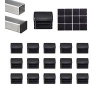 YouU 25 x 25 mm antideslizante almohadilla cubierta de pie autoadhesiva cuadrada tapones de plástico para poste cuadrado Balck 40 piezas