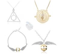 YouU 4 piezas Time Turner Collar y pulseras para regalos Colección o decoraciones Magical Cosplay Costume Jewelry Gift