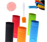 YouU 5 Pack Manija Caliente Antideslizante del silicón de la manija Potholder Cubierta del Manguito de la manija del sartén del Hierro Fundido, Anti Hot Antideslizante Olla de Mango