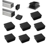 YouU 75x75mm Tapones de plástico Negro Cuadrados Alfombrilla Antideslizante Tapas de Tubo Cuadrado Tapón para Tapones de Hierro Muebles Trampolín Silla 6 piezas