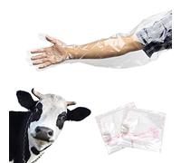 YouU - Guantes de inseminación artificial para examen de brazo largo, 50 unidades, desechables de película de plástico suave, color blanco, 34 pulgadas