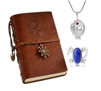 YouU Juego de 3 piezas de accesorios de cosplay de vampiro, juego de joyas de caminata diurna, diario encuadernado de cuero, Halloween, mujeres,