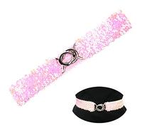 YouU Mujer Mujer Elástica Hebilla Elástica Estilo Lentejuelas Ribete Cintura Cinturón Moda Cintura Mujer Cinturón Personalidad Metálico Vestido Vestido Cinturón Cinturón Elástico, Rosa., 50