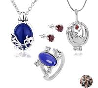YouU Vampire Diaries Sticker Elena Gilbert Opening Vervain Locket Pendant Necklace Daywalking Katherine Necklace Blue Diamond Ring Red Diamond Stud Earrings 25 pcs
