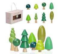 Youuys Juego de 8 juguetes de madera para árbol de madera, árboles de bosque, Montessori, juguetes a partir de 1 año, arte creativo para niños, manualidades, decoración navideña, sala de estar, jardín